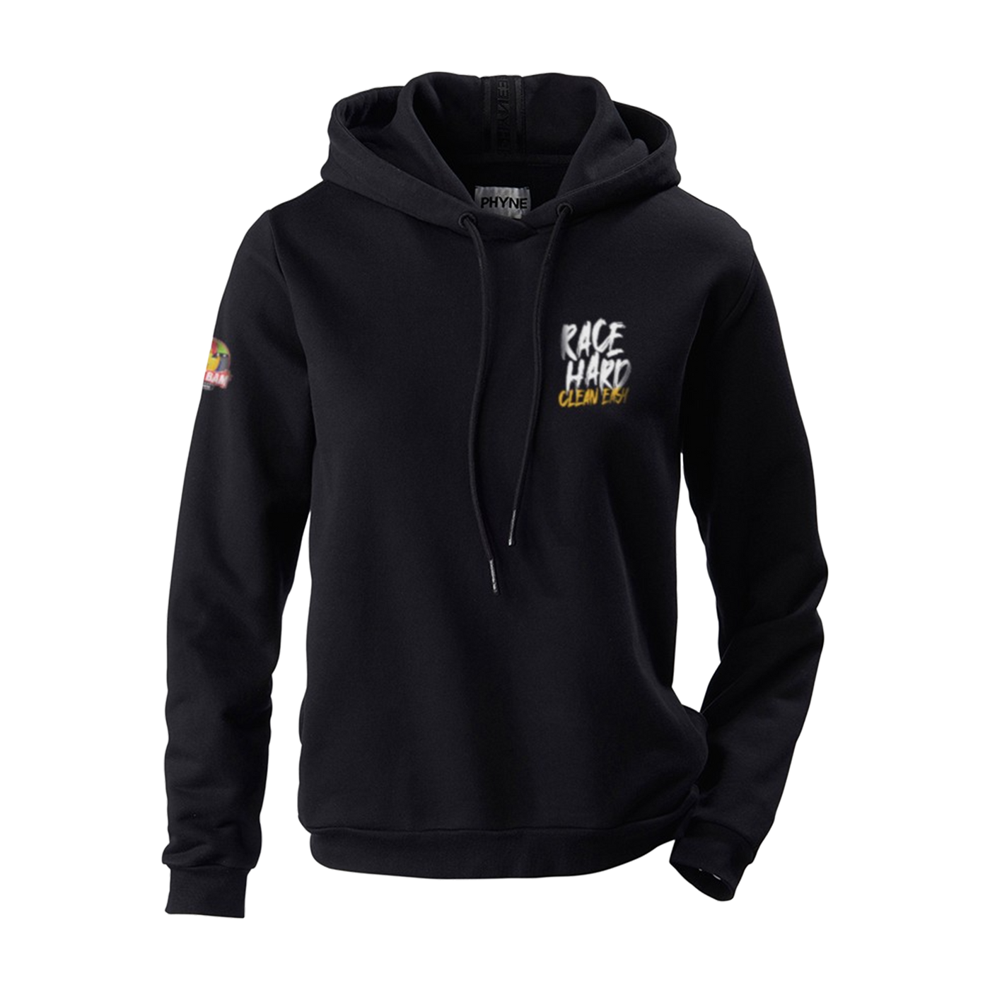 "Race Hard Clean Easy" Hoodie schwarz unisex