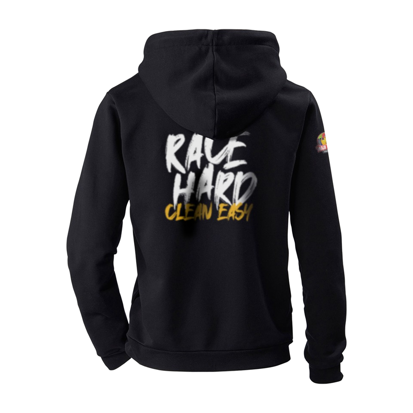 "Race Hard Clean Easy" Hoodie schwarz unisex