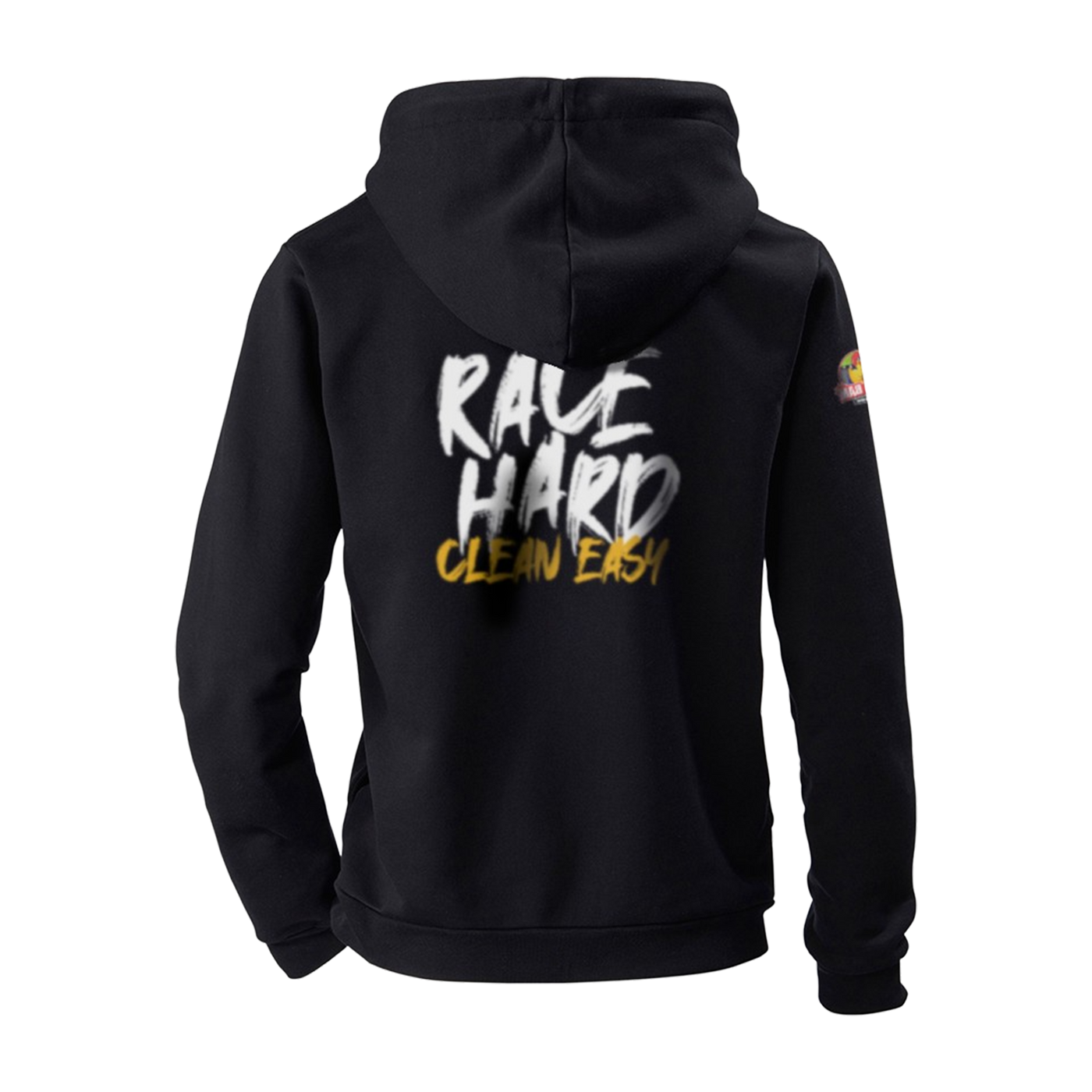 "Race Hard Clean Easy" hoodie black unisex
