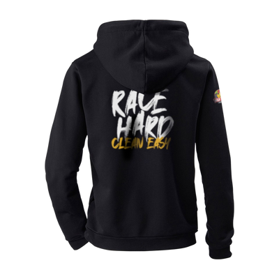 "Race Hard Clean Easy" hoodie black unisex